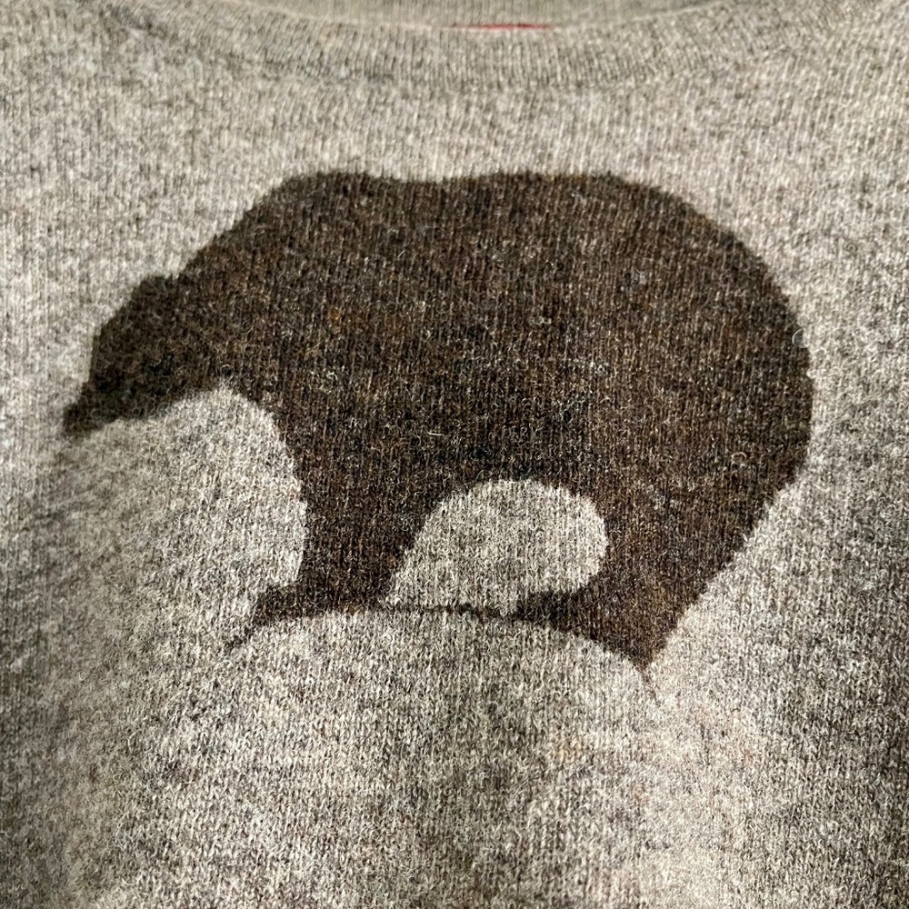 Sundance Sweater, Adorable Bear Graphic: Long Sleeve, 100% Lambswool ~ Size XL - Picture 4 of 6